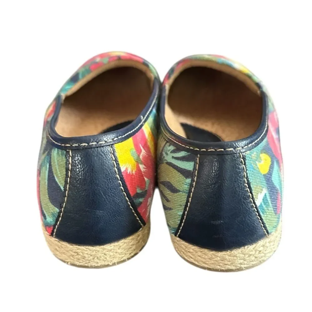 BOC Born Concept 9M Tropical Canvas Espadrille Slip On Shoes Flats. Blue/Multi